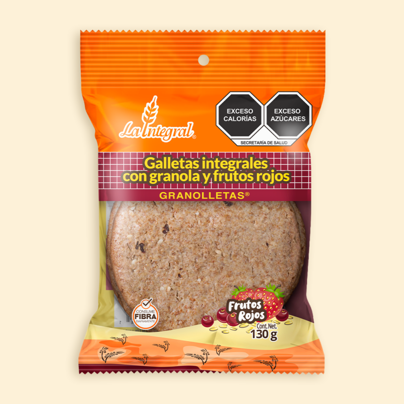 La Integral Presentacion GALLETA GRANOLLETAS FRUTOS ROJOS 130g